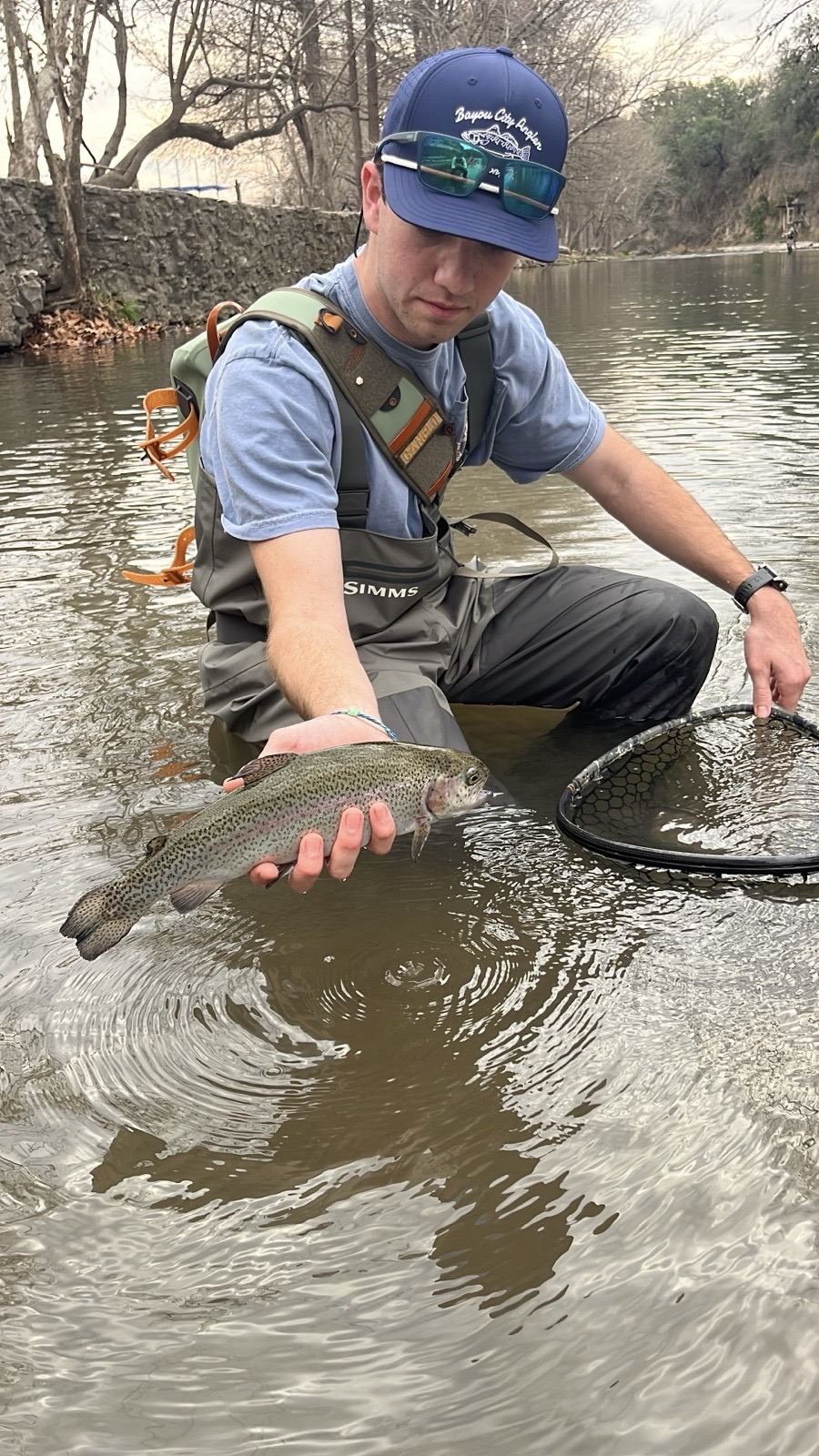 Trophy rainbow trout caught on the fly